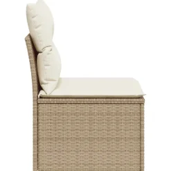 vidaXL Tuinbank zonder armleuning met kussens poly rattan beige