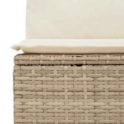 vidaXL Tuinbank zonder armleuning met kussens poly rattan beige