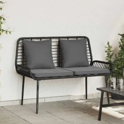 vidaXL Tuinbank Zwart en Anthraciet poly rattan