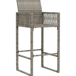 vidaXL Tuinbarkrukken 2 st poly rattan grijs