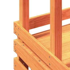 vidaXL Tuinbartafel met dak bruin 112,5x57x195,5 cm massief hout