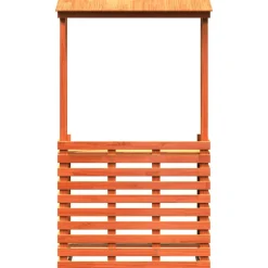 vidaXL Tuinbartafel met dak bruin 112,5x57x195,5 cm massief hout