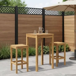 vidaXL Tuinbar Tafel Wit 60 x 60,5 x 105 cm Massief Acaciahout