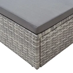 vidaXL Tuinbed met luifel poly rattan gemengd grijs