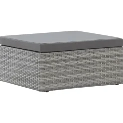 vidaXL Tuinbed met luifel poly rattan gemengd grijs
