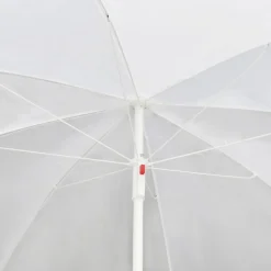 vidaXL Tuinbed met parasol poly rattan bruin