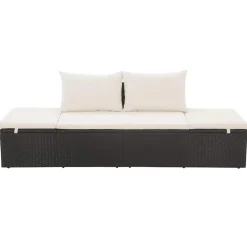 vidaXL Tuinbed 195x60 cm poly rattan zwart