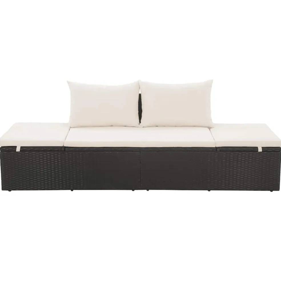 vidaXL Tuinbed 195x60 cm poly rattan zwart