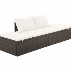 vidaXL Tuinbed 195x60 cm poly rattan bruin