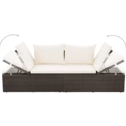 vidaXL Tuinbed 195x60 cm poly rattan bruin