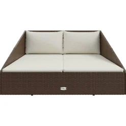 vidaXL Tuinbed 110x200 cm poly rattan bruin