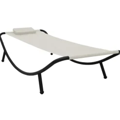 vidaXL Tuinbed 200x90 cm staal crème
