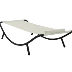 vidaXL Tuinbed 200x90 cm staal crème