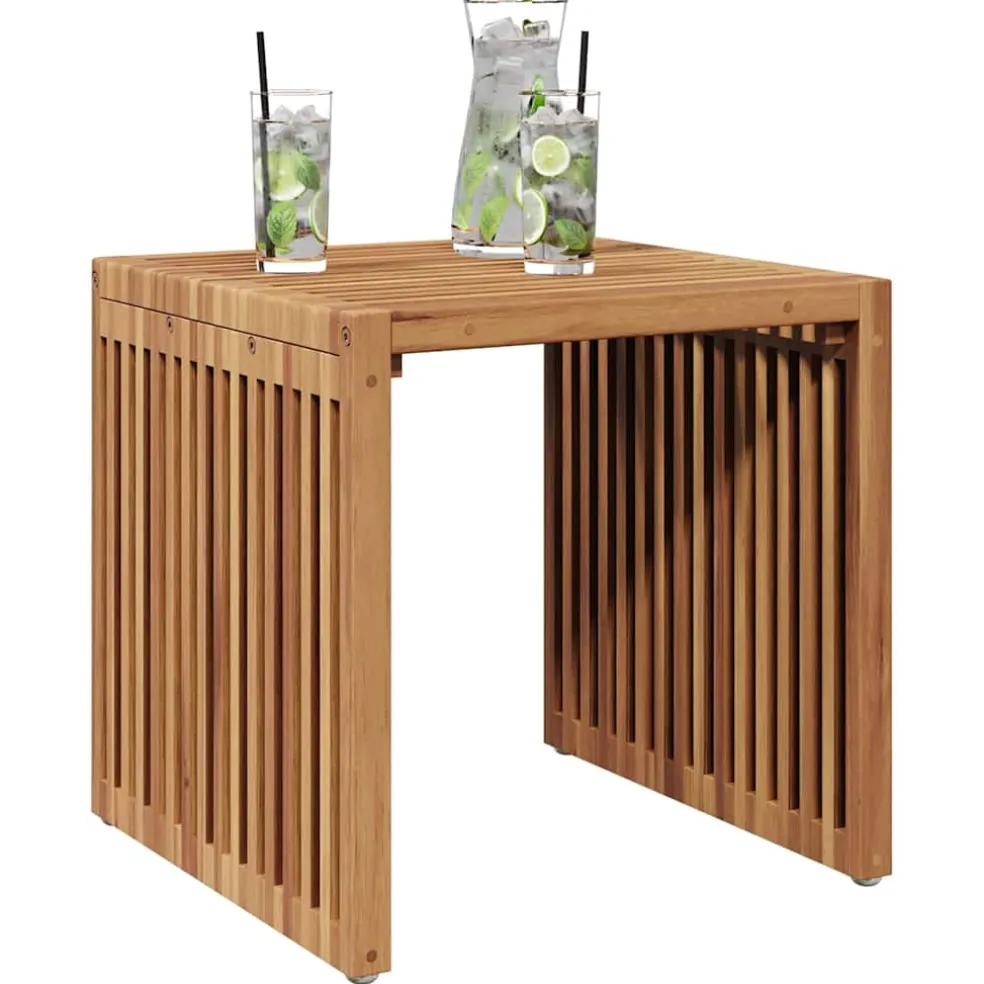 vidaXL Tuin Bijzettafel Bruin 45 x 45,5 x 45,5 cm Massief Teakhout