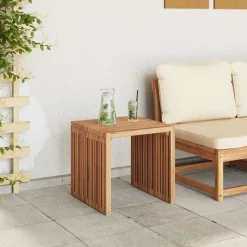 vidaXL Tuin Bijzettafel Bruin 45 x 45,5 x 45,5 cm Massief Teakhout
