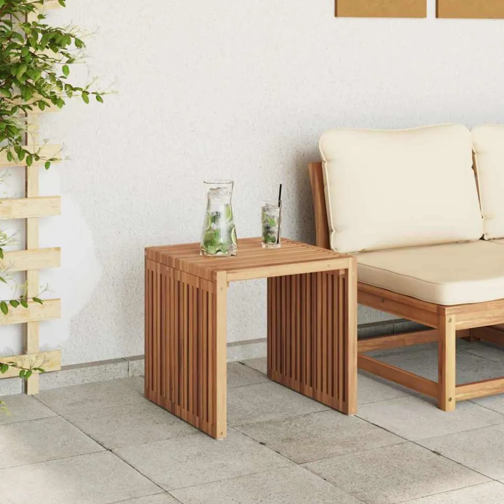 vidaXL Tuin Bijzettafel Bruin 45 x 45,5 x 45,5 cm Massief Teakhout