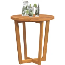 vidaXL Tuinbijzettafel rond Ø70x75 cm massief acaciahout