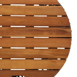 vidaXL Tuinbijzettafels 2 st met houten blad poly rattan zwart