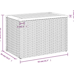 vidaXL Tuinbijzettafels 2 st 55x34x37 cm hout poly rattan zwart