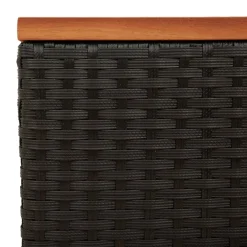 vidaXL Tuinbijzettafels 2 st 55x34x37 cm hout poly rattan zwart