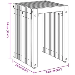 vidaXL Tuin Bijzettafel 3 st Bruin 33 x 44,5 x 51 cm Massief Teakhout