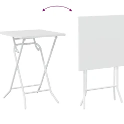 vidaXL Tuin Bistro Set 3 st Wit Staal