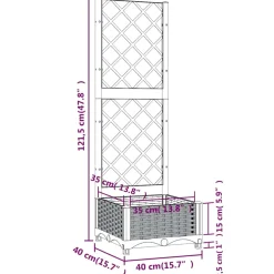 vidaXL Tuin Blauw Grijs 40 x 40 x 121,5 cm