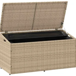 vidaXL Tuinbox beige 110x50x58 cm poly rattan