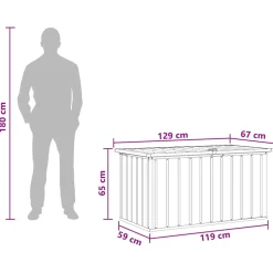 vidaXL Tuinbox Bruin 129x67x65 cm