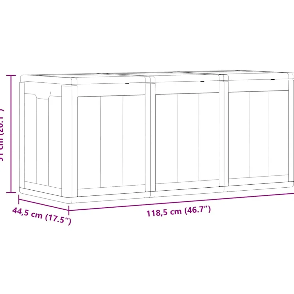 vidaXL Tuinbox 270 L PP houtlook bruin