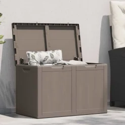 vidaXL Tuinbox 180 L PP houtlook bruin