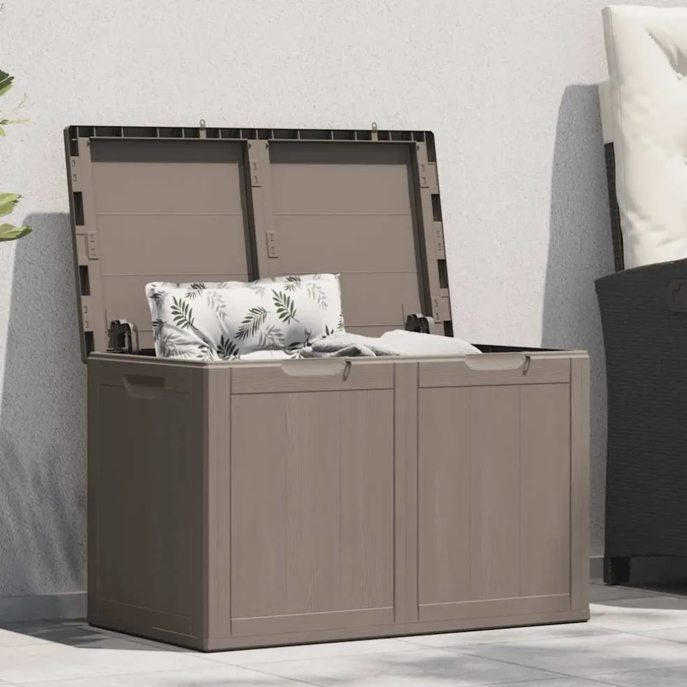 vidaXL Tuinbox 180 L PP houtlook bruin