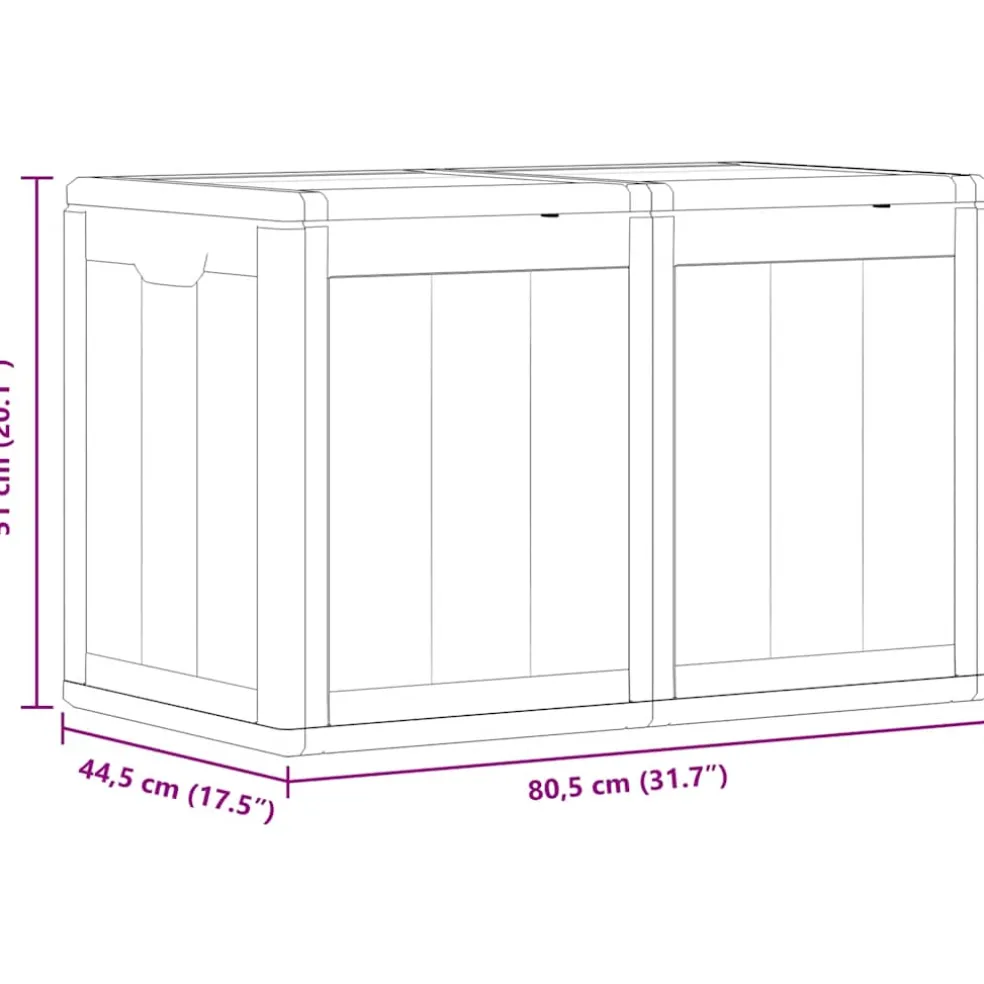vidaXL Tuinbox 180 L PP houtlook bruin