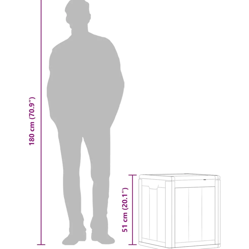 vidaXL Tuinbox 90 L PP houtlook grijs
