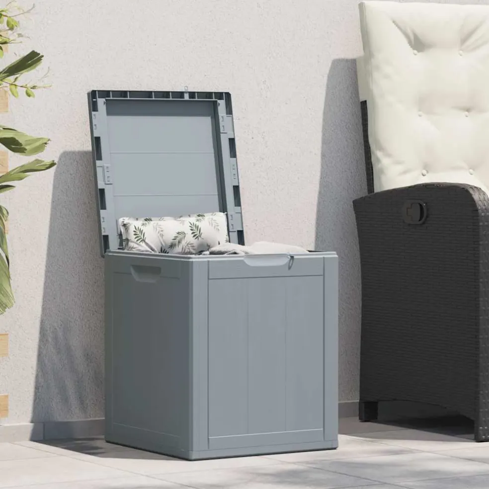 vidaXL Tuinbox 90 L PP houtlook grijs