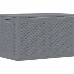 vidaXL Tuinbox 180 L PP rattan grijs