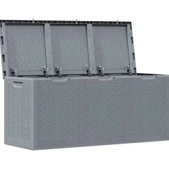 vidaXL Tuinbox 270 L PP rattan grijs