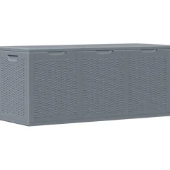 vidaXL Tuinbox 270 L PP rattan grijs