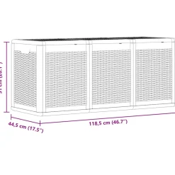 vidaXL Tuinbox 270 L PP rattan grijs