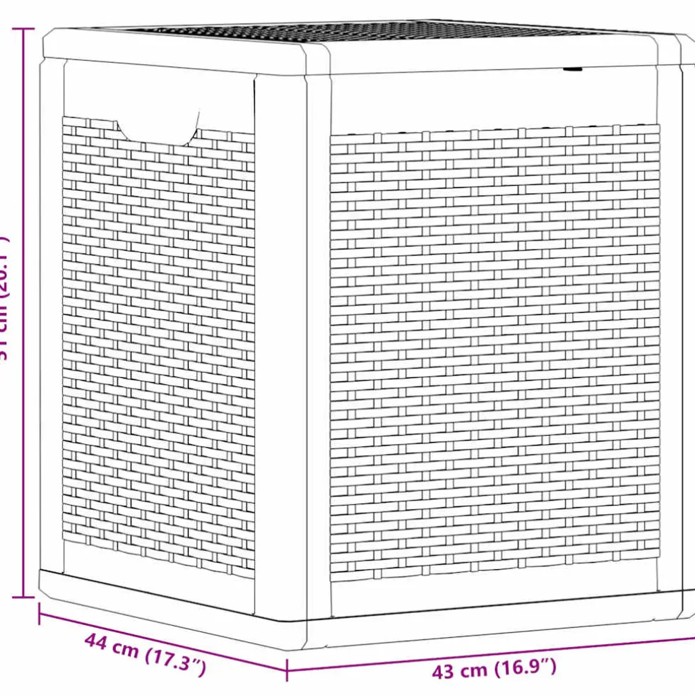 vidaXL Tuinbox 90 L PP rattan zwart