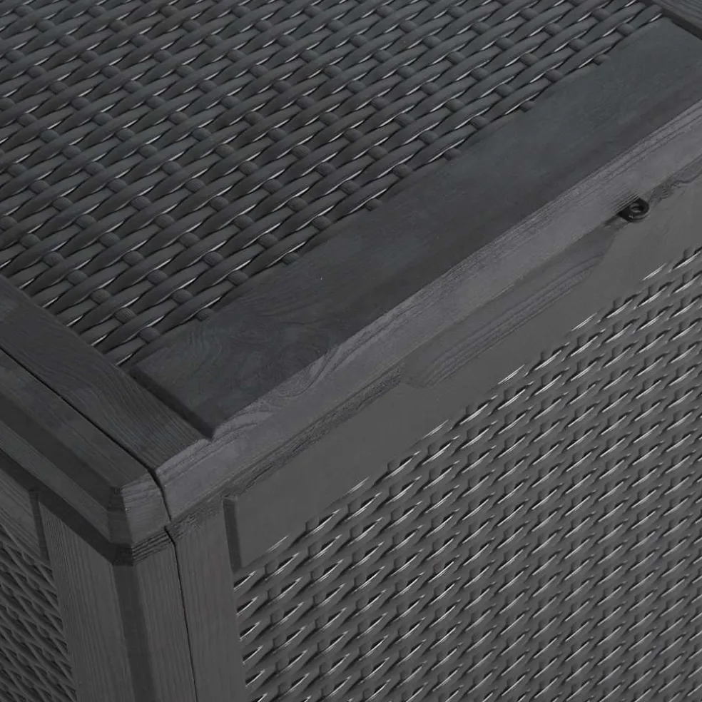 vidaXL Tuinbox 90 L PP rattan zwart