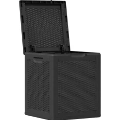 vidaXL Tuinbox 90 L PP rattan zwart