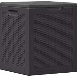 vidaXL Tuinbox 90 L PP rattan zwart