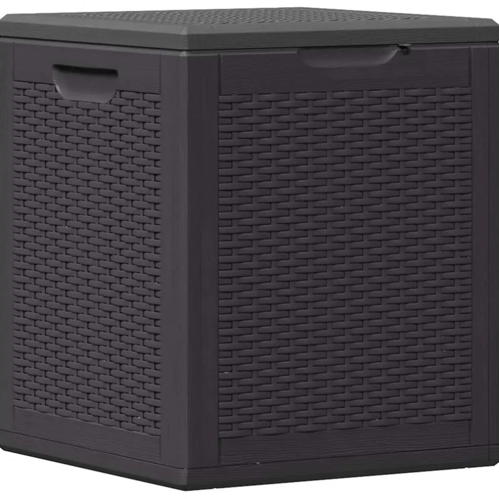 vidaXL Tuinbox 90 L PP rattan zwart