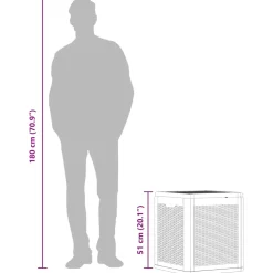 vidaXL Tuinbox 90 L PP rattan zwart