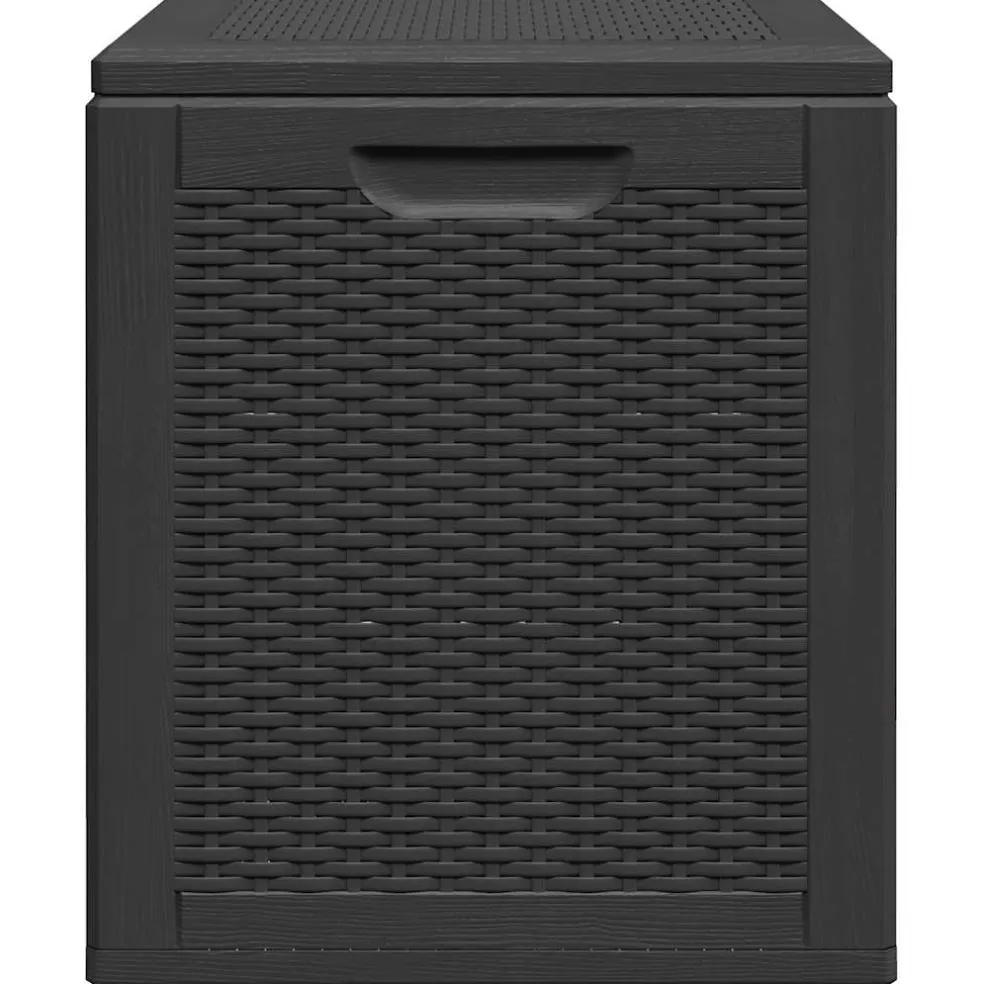 vidaXL Tuinbox 90 L PP rattan zwart