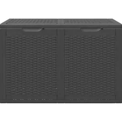 vidaXL Tuinbox 180 L PP rattan zwart