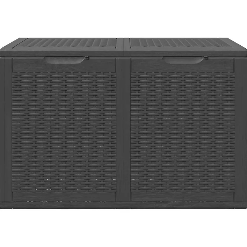 vidaXL Tuinbox 180 L PP rattan zwart