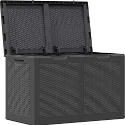 vidaXL Tuinbox 180 L PP rattan zwart