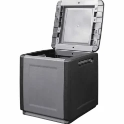 vidaXL Tuinbox 130 L 54x53x57 cm donkergrijs en zwart